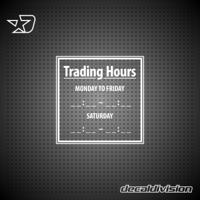 Trading Hours Sticker